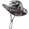 WTACTFUL Cappello da sole in cotone, da uomo, protezione UV, cappello da pescatore, pieghevole, per attività all'aperto, campeggio, viaggi, pesca, Mimetico grigio, Taglia unica