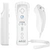 PowerLead Controller per Nintendo Wii,Telecomando Built in Motion Plus e controller Nunchuck compatibili con Nintendo Wii e Wii U + Custodia in silicone (bianca)