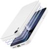 Losvick - Custodia compatibile con iPhone XR con 2 pellicole protettive in vetro temperato, antiurto, in silicone liquido sottile, morbido e morbido rivestimento in microfibra, 6.1, colore: Bianco