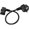 HuaLiSiJi Cavo Alimentazione Schuko 10A 250V C13 Schuko Cavo di Protezione Del Contatto Tipo F (CEE 7/4) a C13 Femmina, Per Computer Server Monitor Rice Cooker (Nero, 0.5m)
