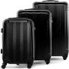 FERGÉ set di 3 valigie viaggio QUÉBEC - bagaglio rigido dure leggera 3 pezzi valigetta 4 ruote nero