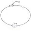 Newl 100% in argento Sterling 925 gatto e cuore catena di collegamento bracciali & braccialetti per le donne autentico argento Jewelry Gift