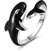 YFN Orca - Anello da donna in argento Sterling, 7, Argento sterling, Zirconia cubica