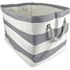DII di Carta Tessuto Strutturato cesta portaoggetti, Pieghevole e Pratico per Ufficio, Camera da Letto, Armadio, Giocattoli, Lavanderia - Large, Grigio a Strisce, Stripe Gray, Small