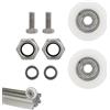 HERCHR Rullo per porte scorrevoli di serre con diametro di 30 mm per guide scorrevoli, Kit di ricambio in nylon per ruote per porte di serre con bulloni e dadi