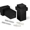 LouMaxx Ferma Porta da Pavimento, Blocca Porta in Metallo Nero Opaco da Avvitare - Set di 2 Fermaporta, con Viti - Fermaporta per Porte Blindate - Ferma Finestre da Esterno.