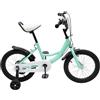 Zalydala Bicicletta per bambini da 16 pollici, con ruote di supporto, acciaio al carbonio, altezza della seduta regolabile da 105 cm a 135 cm, verde, rosa, giallo (verde)