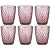 UNISHOP Set di 6 bicchieri rosa da 27 cl, bicchieri in vetro per acqua vino e bibite, adatti per lavastoviglie