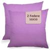 Generico Federe Cuscini Divano 50x50 - Copricuscini 50x50 - Federa per Cuscino Divano e Camera da Letto - Federe per Cuscini Decorative 2 pezzi Glicine
