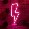 Aslanka Lampada fulmine rosa, Lampada Led Effetto Neon - Insegna al neon LED alimentata a batteria o USB - Insegne luminose per camera da letto per Natale, feste, bar