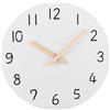 Plumeet Orologio da Parete in Legno da 25cm, Orologio da Parete senza Cornice Silenzioso con Movimento al Quarzo, Orologio Bianco in Stile Moderno e Semplice per Salotti, Alimentato a Batteria