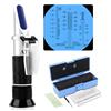 Rierousy 4 in 1 Rifrattometro Antigelo, Rifrattometro Glicole,Refrattometro Antigelo per l'Analisi di Acqua del Parabrezza, Adblue, Acido della Batteria, Glicole Etilenico, Glicole Propilenico