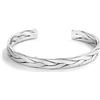Dankadi Braccialetto Aperto Intrecciato in Argento 925 per Donna, 8MM 9MM Largo a Forma di Spiga di Grano Bracciale Rigido Φ65MM Piatto Rotondo Per Uomo, Réglable, Nichel Argento sterling Argento
