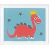 Vervaco PN-0179599 - Set per ricamo a punto croce, in cotone, motivo dinosauri, multicolore 16 x 12,5 cm / 6,4 x 5