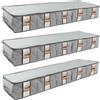 Newaner 3 cassettiera sotto il letto, contenitore con divisorio, in tessuto non tessuto, pieghevole, con finestra trasparente, per copriletti, vestiti, 97 x 33 x 15 cm