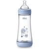 Chicco PERFECT 5 Biberon Anticolica da 300 ml, Biberon Flusso Veloce da 4 Mesi + con Tettarella in Morbido Silicone, Biberon simil seno materno, Biberon anticolica per allattamento misto, Blu