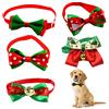 Lifreer Set di 5 Papillon cane natalizio collari natalizi per cani, collare natalizio per gatti, papillon per cani natale, collari regolabili per animali domestici, papillon con campanellino