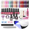 Coscelia Kit Semipermanente Unghie 20pcs Smalti Semipermanenti 36W Lampada LED/UV Unghie, Base Coat Top Coat con Strumenti Unghie Nail Art Starter Kit Completo