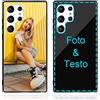 MXCUSTOM Cover Personalizzata per Samsung Galaxy S22 Ultra 5G, Custodia Personalizzate Antigraffio Vetro Temperato Antiurto Paraurti Morbido con Foto Immagine Testo Design Crea Le Tue (GHS-BK-P1)