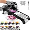 MASTERTOP Mandolina Cucina Regolabile in Inox, Mandolina Affettatrice Professionale con Lama Affilata Integrata, Mandoline Giapponese con Diversi Spessori per Affettare, Julienne e Cialdare