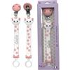 BABY J ART Fettuccia, Catenella portaciuccio personalizzata con nome, in silicone,FIGURE,BABYJART,catenella sicura per il bambino,compatibile con ciuccio MAM e CHICCO AZIENDA ITALIANA,MADE IN ITALY! (GATTINA)