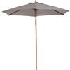 Outsunny Ombrellone da Giardino a 6 Stecche in Legno e Tessuto Poliestere, 2.5x2.3m, Grigio|Aosom