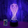 HPBN8 Ltd 3D Angelo Night Light Lamp 7/16 Cambiamento di Colore LED 3D Lampada USB Power Telecomando Decor Decorazioni di Natale Regalo di San Valentino Regalo di Compleanno