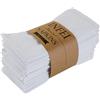 INFEI Tovaglioli di stoffa in e lino tinta unita - Set di 12 (40 x 40 cm) - per eventi e uso domestico (bianco)