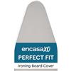 Encasa XO Copriasse da Stiro, Termoriflettente 125x39 cm | Grigio chiaro, Universale | Tessuto Cotone | Imbottitura Fibra 5 mm | Cordone Elastico, Clip | Resistente Calore