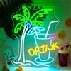 SIGNSHIP neon dell'albero di palma Drink Segni al neon Birra Bar Segni al neon per la parete LED Luci al neon Segno per la casa Carrello Bar Estate Spiaggia Ristorante Uomo Cave Birra Caffè Bistro