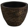 Dehner Premium - Vaso da fiori Milan con vaso interno, Ø 32 cm, altezza 30 cm, legno/plastica, marrone