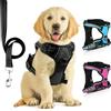 SIBOTER Pettorina Cane Taglia Media/Grande Regolabile, Traspirante Con Guinzaglio, Antifuga per Corsa, Passeggiate, Jogging (S, Nero Scuro)