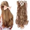 SEGO Extension Capelli Veri Clip 8 Fasce Mosse Sintetiche 60cm Full Head - 18 Clip in Estensione a 8 Fasce 140g - Marrone Chiaro mix Biondo Cenere
