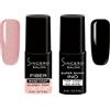 Sincero Salon- Fiber Base Semipermanente Unghie Glossy Pink e Top Coat Gel Super Shiny INO - Kit Semipermanente Unghie - Smalto Rinforzante Unghie - Gel Unghie - Set Smalti Semipermanenti