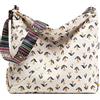 Makukke Borsa a tracolla da donna, in corda, grande shopper Tote Bag borsa a tracolla, casual, per scuola, ufficio, lavoro, viaggi, gite (Floreale)