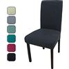 Leeyunbee 6 Pezzi Coprisedie con Schienale Elastica, Jacquard Nero | Lavabile, Sfoderabile, Poliestere-elastam, Facile da Pulire, Fodere per Sedie, per Sala da Pranzo, Cucina Cerimonia Matrimoni