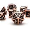 HNCCESG D&D Set di dadi poliedrici in metallo HNCCESG per giochi di ruolo da tavolo Dungeons and Dragons, Warhammer Pathfinder Shadowrun RPG MTG da tavolo D20 D12 D10 D8 D6 D4 (rame nero)