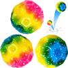 JOKILY 3 pezzi arcobaleno Moon Ball, palla di rimbalzo, Astro Jump Ball, Space Moon Ball, giochi d'acqua sul trampolino, palla di lava, palla di gomma, flash giocattolo interattivo per alleviare lo