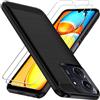 iVoler Cover per Xiaomi Redmi 13C 4G / 5G / Poco C65 con 2 Pezzi Vetro Temperato, [Antiurto di Grado Militare] Protettiva Custodia, Sottile Morbida in Silicone TPU Anti-Graffio Case, Nero