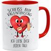 Jungle Mug Tazza con scritta Scheiss auf San Valentino - Ich liebe dich jeden Tag - Tazza da caffè, tazza da caffè, idea regalo per San Valentino, regalo per lui, regalo per lei, regalo