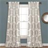 Lush Decor, Coppia di tende oscuranti per finestra Evelyn Medallion grigie, 241,3 x 132,1 cm + 5,1 cm, 241,3 x 52 cm