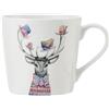 Mikasa Tipperleyhill Tazza in porcellana con stampa di cervo, tazza in porcellana fine da 380 ml con dettagli in oro vero, tazza di fantasia per tè e caffè con stampa di animali, confezione regalo