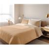 GLHOME Idee per la casa GL HOME Copripiumino Matrimoniale Double Face 100% Cotone - Qualità Made In Italy - Set Letto Sacco e Federe Bicolore - Tortora/Beige