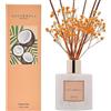 COCORRÍNA Diffusore Profumo Ambiente - 200ml Diffusore profumato di Cocco e Lime con Bastoncini Diffusore di Olio Essenziale di fragranza per la casa per la Decorazione della mensola del Bagno