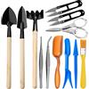 Holzsammlung Strumenti per Piantare in Vaso,12 Pezzi Mini Utensili da Giardino Kit Bonsai con Forbici, Trapiantare Tool Annaffiatoio etc, per la Cura di Piante in Miniatura in Interni