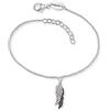 Engelsrufer Bracciale da donna in argento sterling e ciondolo a forma di ali duo, argento e nero, con 27 zirconi, chiusura a moschettone, lunghezza regolabile, senza nichel, Eine Grösse, Argento,