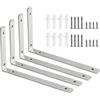 Sayayo Staffe per Mensole Staffe a L 4mm di Spessore Staffe per Mensole Pesanti Staffa Mensola da Parete Squadrette Angolari 300mm * 156mm, Acciaio inossidabile Argento, 4 pezzi, EJ5230-4P