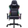 Sedia gaming bianca poltrona massaggiante LED reclinabile ergonomica Pixy  Plus