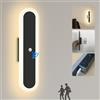 VOMI Lampada da Parete LED Senza Fili Ricaricabile con Sensore di Movimento, Applique da Parete a Pile Magnetica Luce da Parete con Batteria 4000mAh per Corridoio Scala Soggiorno, 6W Bianco Caldo