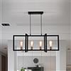 Ganeed Farmhouse Lampadario Metallo opaco Moderna lampada a sospensione Plafoniera rustica nera 4 luci